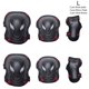 thumbnail image 1 of Toystoory 6 unids/set hombres mujeres patinaje equipo de protección conjunto monopatín hielo rodillo coderas muñequera niño ciclismo montar Ropa Deportiva, Zapatos negro rojo L, 1 of 6