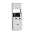 thumbnail image 5 of Cterwk 66.3" H Kitchen Pantry Cabinet with Drawer and Microwave Stand, White, 5 of 7