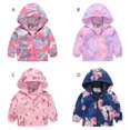 thumbnail image 2 of XBASW Toddler Baby Kids Girls Rain Coat Jackets Cartoon Printed Hooded Jackets Zip up Spring Autumn Windbreaker Outerwear 1-8Y, 2 of 10