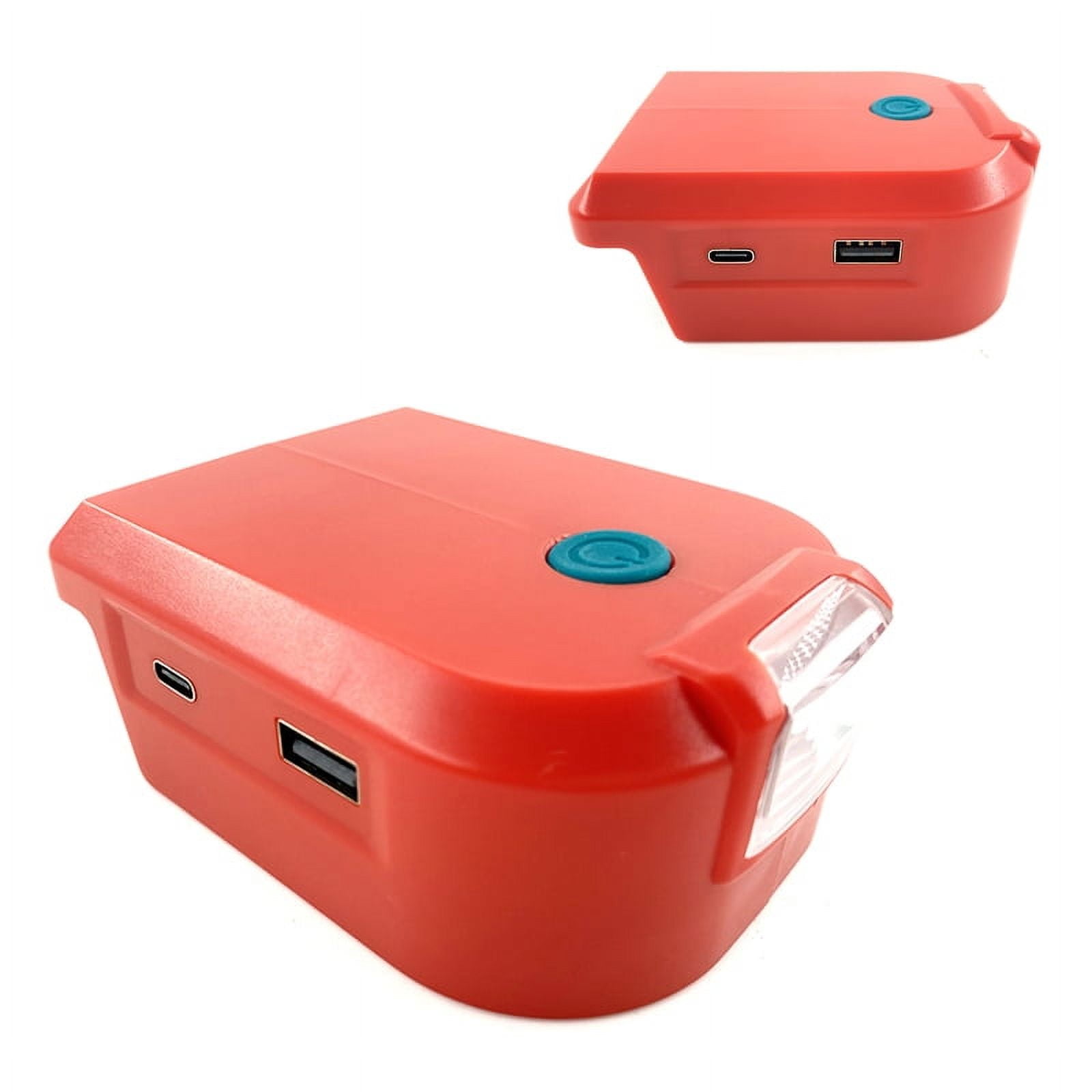 Battery Adapter with LED Light Dual USB Type-C Port For Makita/Dewalt/Bosch/Milwaukee/Black Decker 18V 20V Li-ion Battery