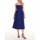 thumbnail image 2 of Vestido midi casual de verano para mujer, sin mangas, sin espalda, vestido de una línea de moda con bolsillos laterales de corte bajo,Dark Blue,L, 2 of 8