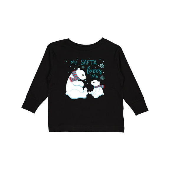 Inktastic My Safta Loves Me- cute polar bears Boys or Girls Long Sleeve Toddler T-Shirt