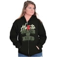 thumbnail image 3 of Urban Hustle State of Mind Money Unisex Fleece Graphic Zip Up Hoodie Brisco Brands 3X, 3 of 5