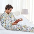 thumbnail image 6 of Picia Beautiful wild flower forest Pattern Men’s Long-Sleeve Sleepwear Set - Soft 2-Piece Loungewear with Pockets, Comfy PJs for Relaxing Nights-XX-Large, 6 of 7