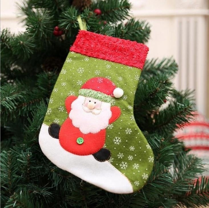 Hot Christmas Tree Hanging Ornament Xmas Party Decor Santa Claus Sock Candy Gift 