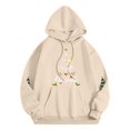 thumbnail image 4 of Telankuip Christmas Hoodies Sweatshirts for Women Cute Letter X-Mas Tree Drawstring Pullover Hoodies Oversized Drop Shoulder Cozy Long Sleeve 2025 Xmas Holiday Hooded Tops Beige L, 4 of 4