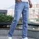 thumbnail image 1 of Puntoco Pantalones casuales largos para hombre, pantalones deportivos con bolsillos, sólidos, con botones y cremallera a la moda para hombre, 1 of 5