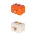 thumbnail image 1 of Paquete de 2 Cajas de Pañuelos Faciales de Lujo Sunnimix Organizador Rectangular Naranja Blanco, 1 of 8