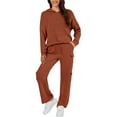 thumbnail image 3 of Comfort Sweat Set Sweatsuit Women Casual Two Piece Sweatshirts Straight Leg Pants Tracksuit, 3 of 5