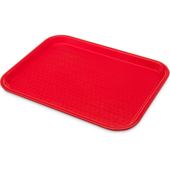 Carlisle CT101405 Café Standard Cafeteria / Fast Food Tray, 10" x 14", Red
