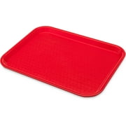 Carlisle CT101405 Café Standard Cafeteria / Fast Food Tray, 10" x 14", Red