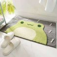 thumbnail image 1 of Alfombra de baño multiusos de lujo, peluda, muy absorbente, antideslizante, bonita alfombra de ducha para bañera, ducha y baño. Rana pequeña de lluvia., 1 of 1