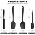 thumbnail image 3 of U-Taste 480°F High Heat Resistant Silicone Spatula Set of 4, BPA-Free Food Grade Kitchen Cooking Baking Mixing One Piece Seamless Flexible Rubber Scraper for Nonstick Cookware (Black), 3 of 10