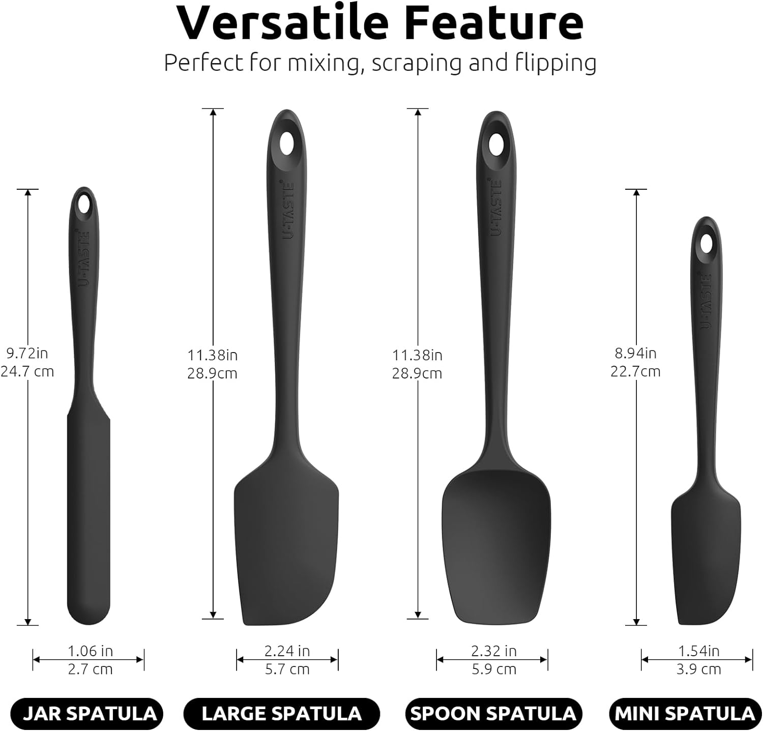 U-Taste Silicone Spatula Set of 4, Heat Resistant photo 3