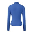 thumbnail image 5 of Womens Tops Casual T Shirts Long Sleeve High Neck Slim Fit Stretch Basic Solid Y2k Clothes Blue, 5 of 5