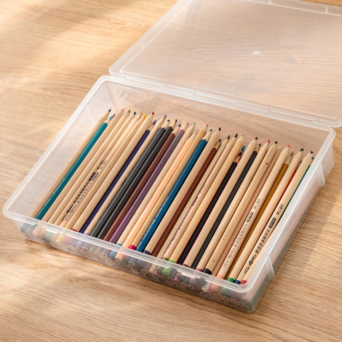 SHAANXIXIAN Plastic Storage Containers for A4 File, 8.5"x11" Letter File, Magazine Document, Pencil Box, Thick Scrapbook Storage Box for Crafts, Art Supplies, Crayon, Office Supplies, Washi Tape. (1)