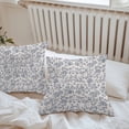 thumbnail image 6 of Farmhouse Blue Floral Throw Pillow Covers 16x16 Inch Set of 2, Vintage Botanical Leaves Burlap Waterproof Outdoor Pillow Covers, Decorative Cushion Pillowcases for Couch, Sofa, Bed, Garden, Patio, 6 of 9