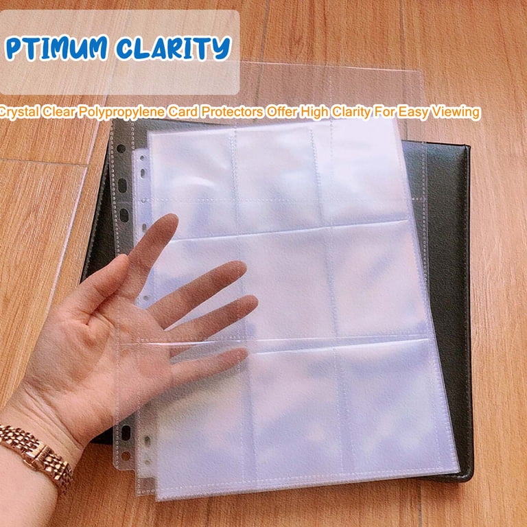 Kabuer Trading Card Sleeves, 9 Pocket Double-Sided Binder Sheets, Transparent Polypropylene Protectors, 25PCS - Walmart.com Kabuer Trading Card Sleeves, 9 Pocket Double-Sided Binder Sheets, Transparent Polypropylene Protectors, 25PCS - Walmart.com