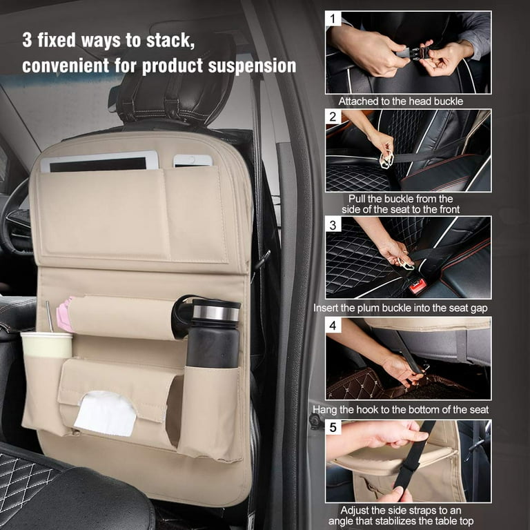 Car Seat Back Protector , Waterproof Car Seat Organiser with Multiple  Storage for Tablet / Phone, Multifunctional Car Storage Bag for Car  Organisation 
