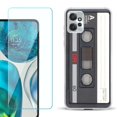 thumbnail image 1 of OneToughShield ® for Motorola Moto G Power 5G 2023 Shockproof Fashion Phone Case, with Tempered Glass Screen Protector - Vintage Cassette, 1 of 3