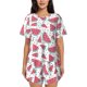 thumbnail image 1 of Balery Watermelon Conjunto de Pijama para Mujer con Estampado, Dos Piezas de Manga Corta y Shorts, Ropa de Dormir Suave con Cuello Redondo y Bolsillos-Large, 1 of 6