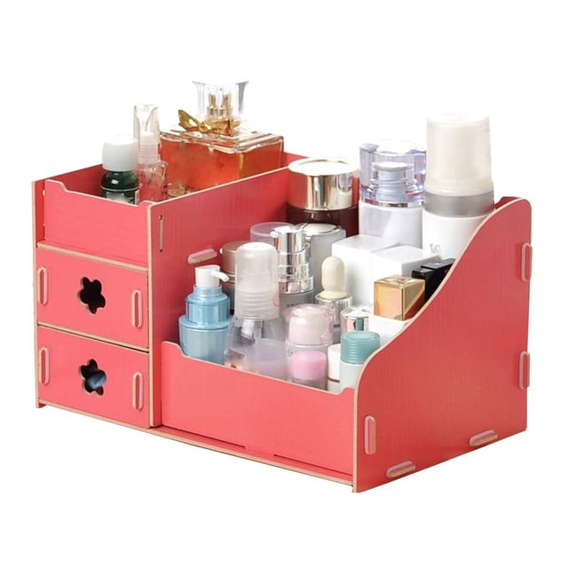 Caja de almacenamiento de escritorio de madera Organizador de suministros de oficina multifuncional Estuche cosmético adorable Methold JJ14122-05B