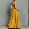 thumbnail image 5 of Laqbezok Women's Halter Neck Backless Maxi Dress, Casual Sleeveless Open Back Long Gown, Minimalist Summer Beach Sundress with Pockets, 5 of 6