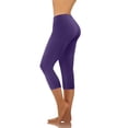 thumbnail image 2 of Capris à Jambe Grand Taille Haute pour Femmes, Bleu, TG, 2 of 8
