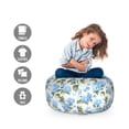 thumbnail image 2 of Flower Storage Toy Bag Chair, Hydrangea Flowers over Soft Background Wedding Bridal Design, Stuffed Animal Organizer Washable Bag, Small Size, Pale Blue Reseda Green, by Ambesonne, 2 of 3