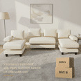 thumbnail image 6 of 111 Inch U Shaped Sectional Sofa with Double Chaise, Large Lounge Design Modular Couch for Living Rooms and Apartments, White, 6 of 8