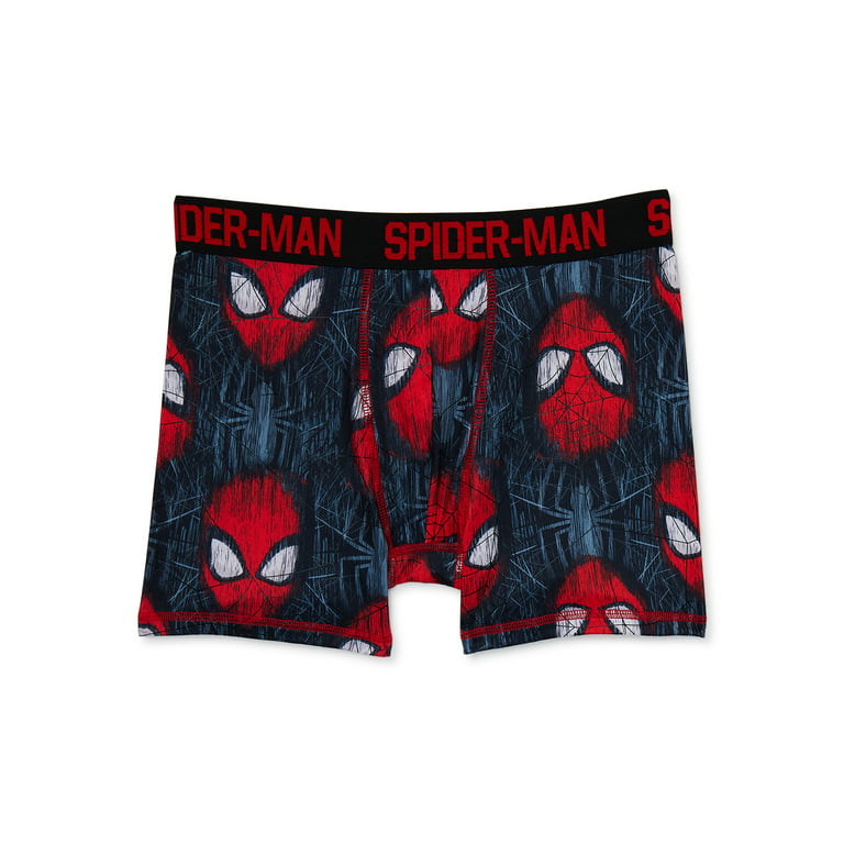 Marvel Boys Spider Man Boxer Briefs Underwear, 4 Pack, Sizes 4-10