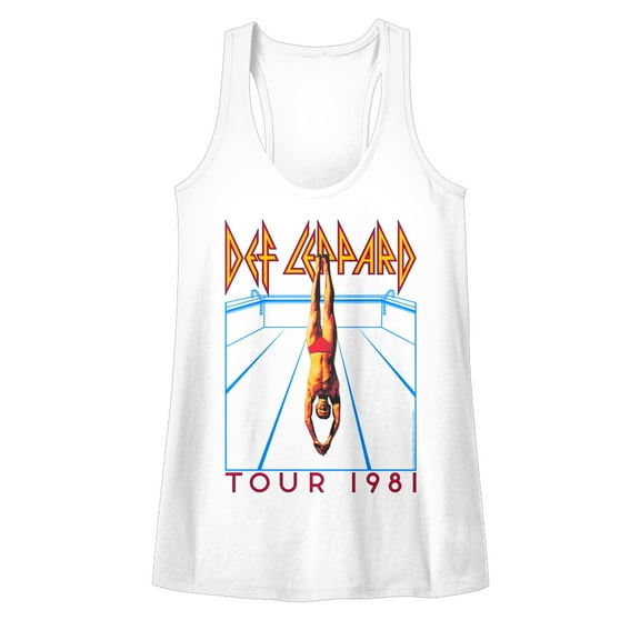 Def Leppard Music He'S Swimming Ladies  Racerback Tank Top Shirt
