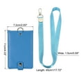 thumbnail image 3 of Uxcell Folded PU Leather ID Badge Holder with Lanyard with 1 Clear Window 4 Card Slot Blue, 3 of 6
