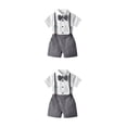 thumbnail image 1 of Qarigey Camisa con botones para niños, conjunto de pantalones en general, ropa con pajarita para niños, pantalones cortos Type18 NO18, 1 of 6