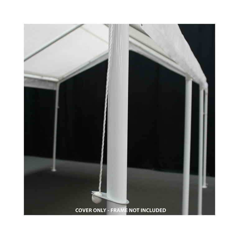 King Canopy, Carport Canopy Cover, 18' x 27', White Drawstring