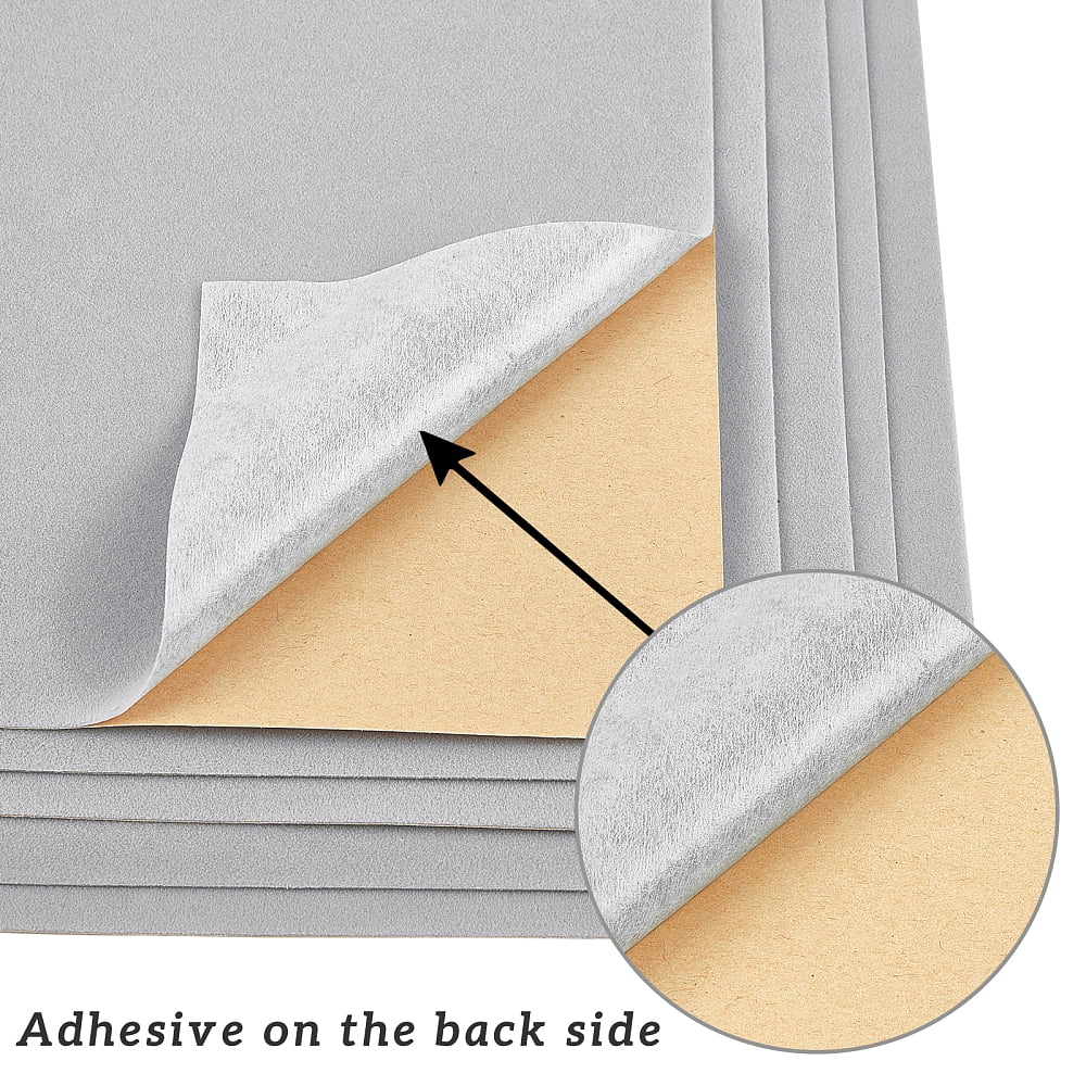 Jewelry Flocking Cloth Self-adhesive Fabric Light Grey 40x28.9~29cm 12sheets/set