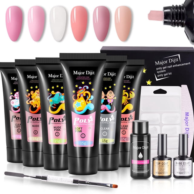 Fiudx Ofertas flash del día solo en línea Main Dijit Nail Gel multicolor secado rápido Gel extendido Juego en 6 colores 15 ml