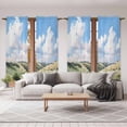 thumbnail image 6 of Spring Grassland Kitchen Curtain for Berdoom Living Room Cafe 72 Inch Length, Nature Blue Sky Mountain Scenery Tiers Curtains Light Filtering Drapes Rod Pocket Window Treatment 2 Panels 52"Wx72"L, 6 of 8