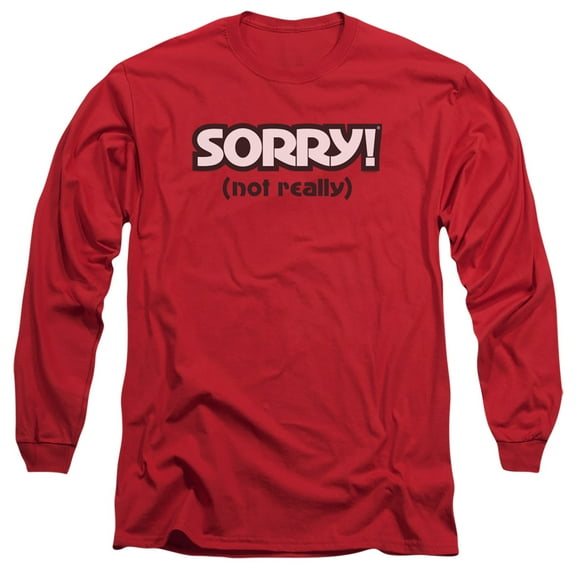 Sorry Not Sorry Long Sleeve Adult 18/1 T-Shirt Red