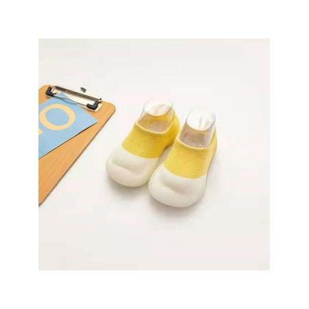 

Daeful Baby Floor Slippers First Walker Crib Shoe Slip On Sock Slipper Elastic Rubber Soft Sole Walking Shoes Toddler Patchwork Yellow 10C-11C