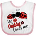 thumbnail image 3 of Inktastic My Daddy Loves Me with Cute Ladybugs Boys or Girls Baby Bib, 3 of 4