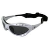 Birdz Eyewear SeaHawk Sunglasses Jet Ski Kayaking Watersports Jetski Goggles with Strap Silver Frame Smoke Lenses