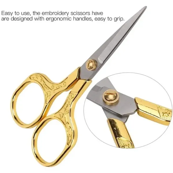 (Weiyi-EC)-- 4pcs Plum Blossom Retro Scissors Stainless Steel Household Scissors Window Decoration Wool Embroidery Scissors Handmade Student Office Small Scissors **--（7lop;k ）