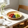 thumbnail image 5 of SLYNSHome Serving Tray Handwoven Bamboo Round Storage Basket, Natural Woven Fruit Bread Snack Holder for Kitchen Table Counter Farmhouse Home Decor, 5 of 6