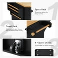 thumbnail image 6 of 56" Large Kitchen Island with Power Outlet and Drop Leaf, Rolling Kitchen Island Cart with 6 Drawers and 1 Cabinet for Kitchen, Dining Room, Black, 6 of 7