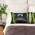thumbnail image 2 of KLL Fluorescent Wolf Pattern Silk Pillowcase for Hair and Skin Standard Size 20"X 30" Soft Breathable Pillow Covers for Sleeping, 2 of 6