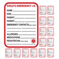 thumbnail image 2 of SHISUYAN 15pcs Medical Information Label Remarkable Emergency Sticker Kids Easy To Write Adhesive Safety Information Tag Children Remarkable Identification Sticker, 2 of 9