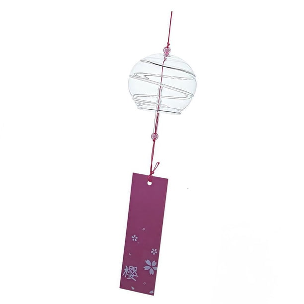 Colgador de campanillas de viento, campana decorativa, versátil y elegante, colgante de vidrio artesanal para , hotel, compromiso, jardín, Púrpura