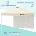 thumbnail image 6 of Outsunny 10' x 10' Pop-Up Canopy Tent with 1 Removable Sidewall, Commercial Instant Sun Shelter, Tents for Parties with Wheeled Carry Bag for Outdoor, Garden, Patio, Beige, 6 of 9