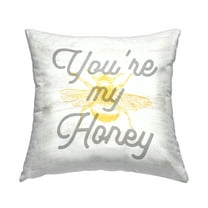 Stupell Industries You're My Honey Bumblebee Square Decorative Printed Throw Pillow, 18 x 18